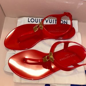 Louis Vuitton Bikini Thong Flat Sandals with Padlocks (Size 38)